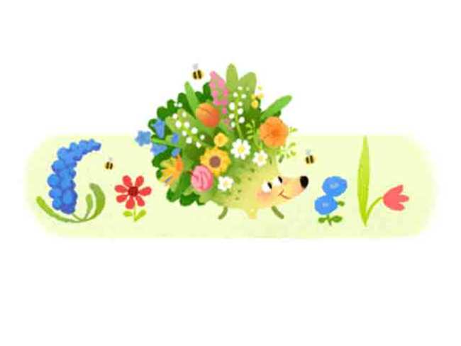 Spring Season 2021 Google Welcomes The First Day Of Springtime With An Adorable Doodle Of Floral Hedgehog The Economic Times