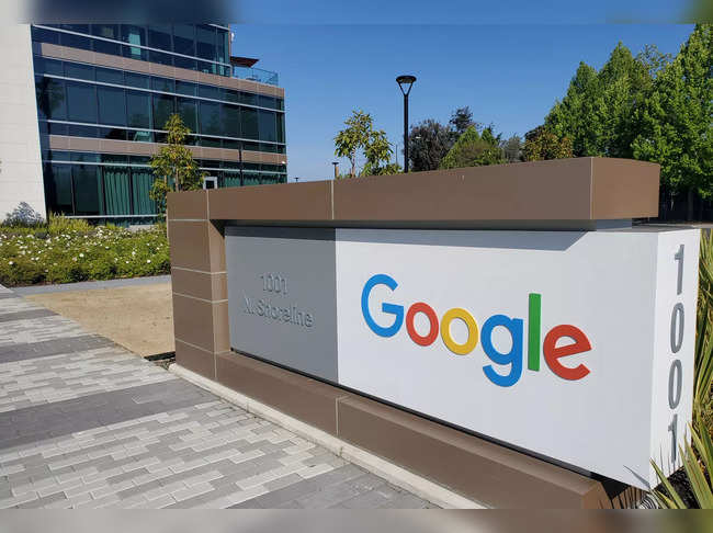FILE PHOTO: A sign is pictured outs a Google offcie near the company's headquarters in Mountain View, California