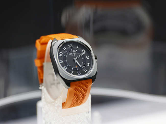 ​The HO8 model of Hermes is pictured during a media presentation at the Watches & Wonders in Geneva, Switzerland.​
