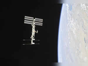 NASA: In this photo provided by NASA/Roscosmos, the International Space Station ...