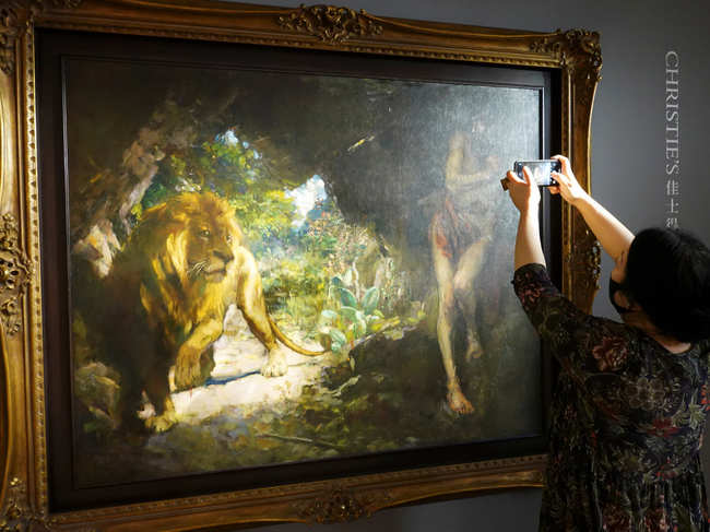 ​The story behind the 'Slave and Lion'​ painting is rooted in Roman mythology, according to Christie's presentation.​