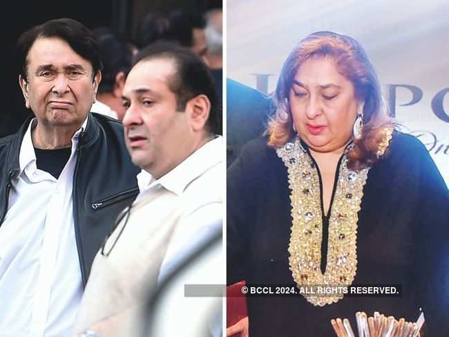 ​HC has asked Randhir Kapoor (L) and Rima Jain (R) to make 'reasonable efforts' to locate and submit the divorce decree of their late brother Rajiv Kapoor (C). ​