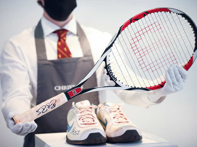 Fans and collectors will also be able to bid for the 2007 kit and racket he used during the second of his three Wimbledon finals against career-long rival Rafa Nadal, including shoes decorated with Swiss flags denoting his Wimbledon titles.