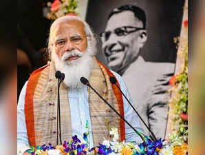 New Delhi: Prime Minister Narendra Modi addresses at the release of the Hindi tr...