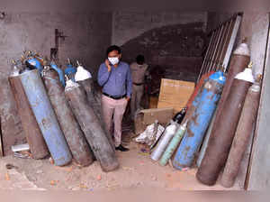 Jabalpur: Police administration seize illegal oxygen cylinders during a raid at ...
