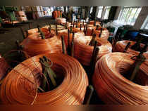 FILE PHOTO: Copper rods are seen at Truong Phu cable factory in northern Hai Duong province, outside Hanoi