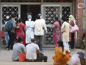 New Delhi: COVID-19 patients at LNJP Hospital, in New Delhi. (PTI Photo/Manvende...