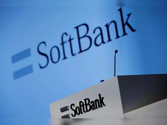 FILE PHOTO: SoftBank Corp's logo is pictured at a news conference in Tokyo