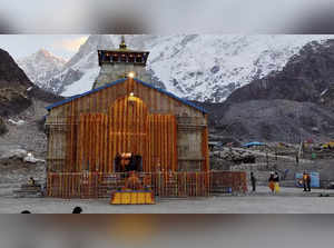 Rudraprayag: The Kedarnath temple during opening of its portals with prayers and...