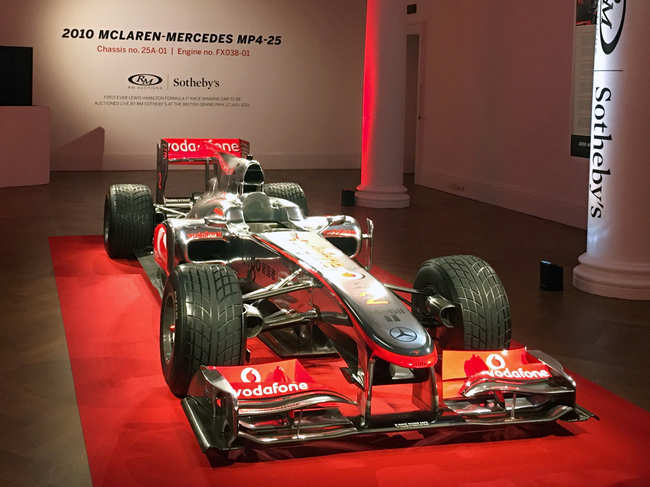 The Mercedes-powered MP4-25A will carry a price estimate of $5-7 million.