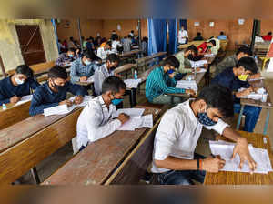 Prayagraj: Applicants during  National Defence Academy and Naval Academy exams, ...