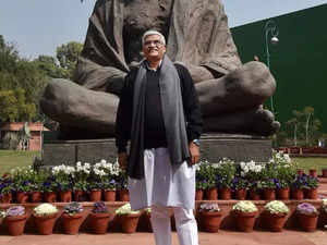 New Delhi_ Union Minister for Jal Shakti Gajendra Singh Shekhawat at Parliament,....