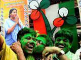 Trinamool Congress activists celebrate