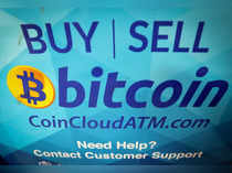 CoinCloud Bitcoin crypto currency ATM machine is pictured in a shop in Union City
