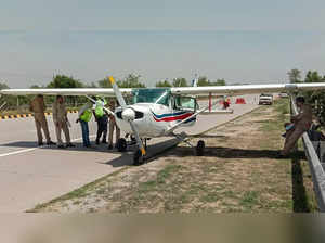 Mathura: A chartered plane landed in an emergency situation at Yamuna expressway...