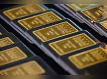 Gold bars are pictured on display at Korea Gold Exchange in Seoul