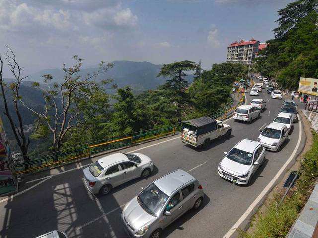 Traffic jam in Shimla