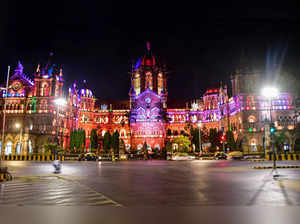 Mumbai: A view of outside the CSMT before the start of 15 days curfew amid surge...