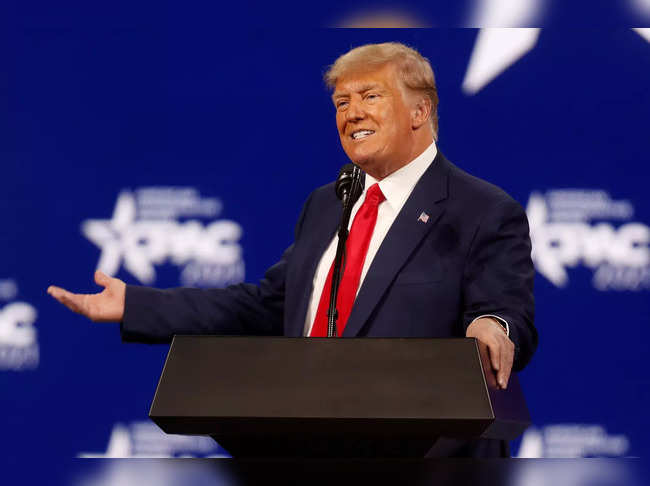FILE PHOTO: Former U.S. President Donald Trump speaks at the Conservative Political Action Conference in Orlando