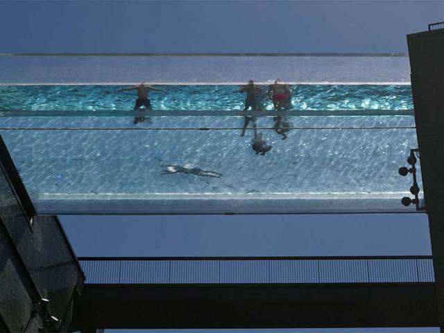 World S First Floating Transparent Sky Pool Opens In London Floating Transparent Sky Pool The Economic Times