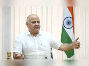 New Delhi: Delhi Deputy CM and AAP leader Manish Sisodia during a press conferen...