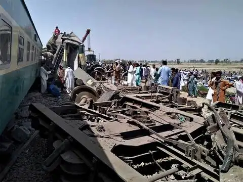 ​Wreckage of mangled carriages