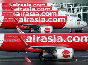 Airasia planes are seen parked at Kuala Lumpur International Airport 2