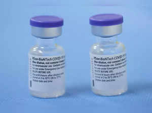 Vials of the Pfizer-BioNTech vaccine against COVID-19