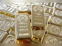 1 kg. gold bars are seen on a production line in Ahlatci Metal Refinery in the central Anatolian city of Corum