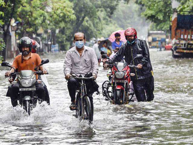 Waterlogged road in Kolkata