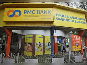 A man walks out from a Punjab and Maharashtra Co-operative Bank branch in Mumbai