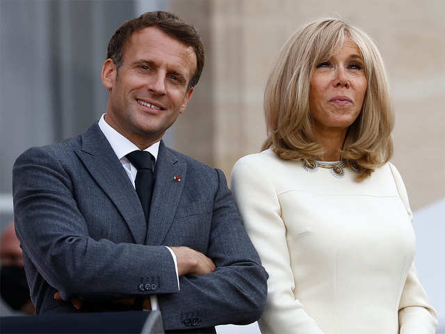 Prez Macron with wife Brigitte