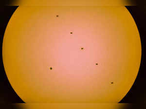 A composite image shows a sunspot
