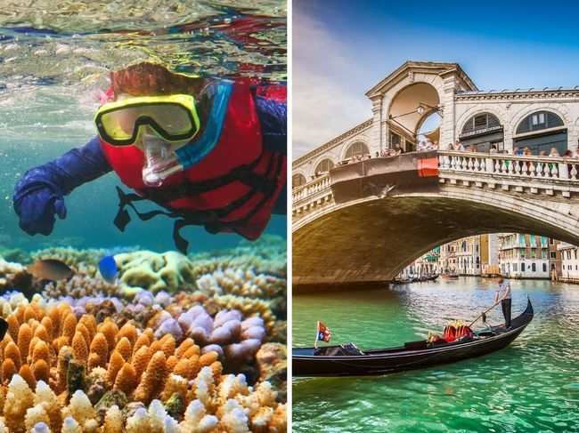 The Great Barrier Reef has lost half its corals since 1995, while over tourism has caused damage to Venice.