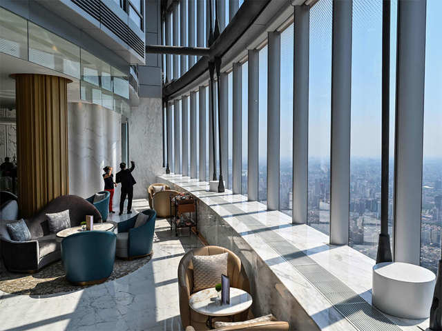 Top Floor View Luxury In The Clouds Shanghai Opens World S Highest Hotel Economic Times