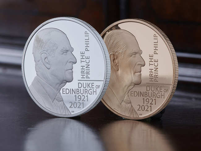 ​The 5-pound coin features an original portrait of Philip, drawn by artist Ian Rank-Broadley.​
