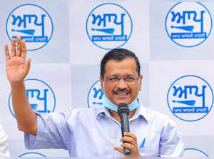 Amritsar: Delhi Chief Minister Arvind Kejriwal during a press conference in Amri...