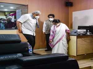 Kolkata_ Chief Minister Mamata Banerjee with Governor Jagdeep Dhankar visits the...