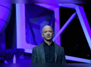 FILE PHOTO: FILE PHOTO: Founder, Chairman, CEO and President of Amazon Jeff Bezos unveils his space company Blue Origin's space exploration lunar lander rocket called Blue Moon during an unveiling event in Washington