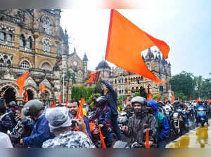 Mumbai: Maratha Community people participate in 'Maratha Kranti Morcha Bike Rall...