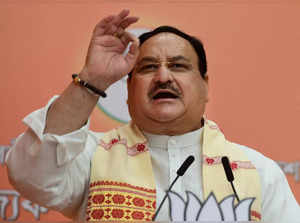 New Delhi: BJP National President J.P. Nadda addresses during Assam BJP State Ex...
