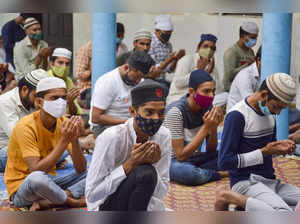 Ghaziabad: Muslims offer 'Alwida namaz', on the last Friday of the holy month of...