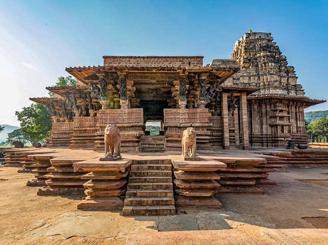 A view of the Ramappa temple at Palampet village in Mulugu district.