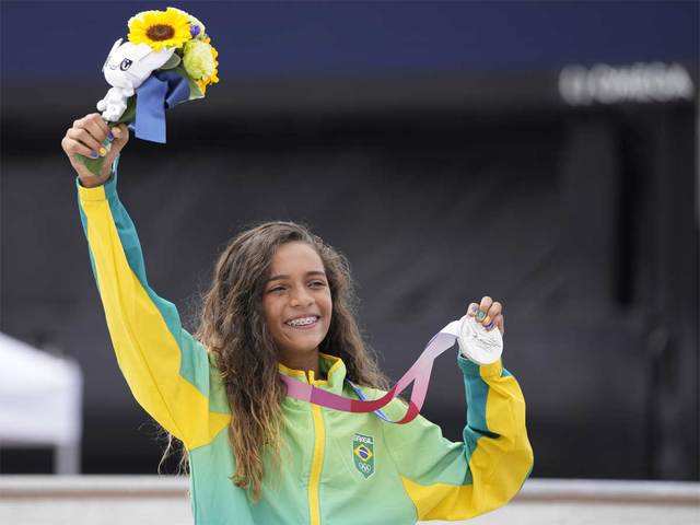 ​Brazil: Rayssa Leal, 13, skateboarding