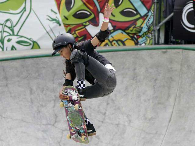 ​Japan: Kokona Hiraki, 12, skateboarding