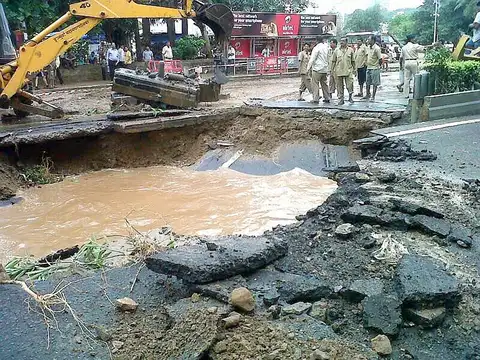 ​5 feet deep crater