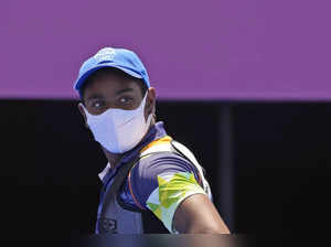 Tokyo: India's Atanu Das looks on after winning his individual eliminations matc...
