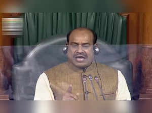 **EDS: VIDEO GRAB** New Delhi: Lok Sabha Speaker Om Birla conducts proceedings o...