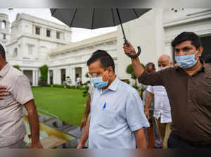 New Delhi: Delhi Chief Minister Arvind Kejriwal leaves after attending Delhi Ass...