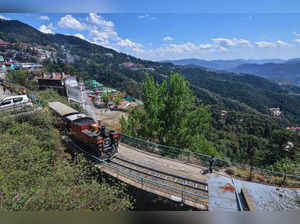 Shimla: A toy train runs on the Kalka-Shimla UNESCO World Heritage Railway Track...